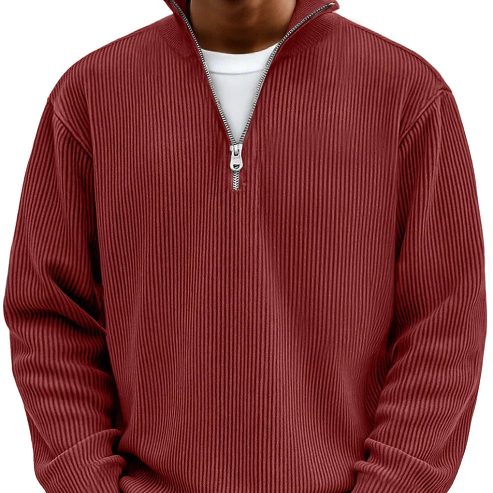 Matěj | Pánský moderní svetr s polovičním zipem