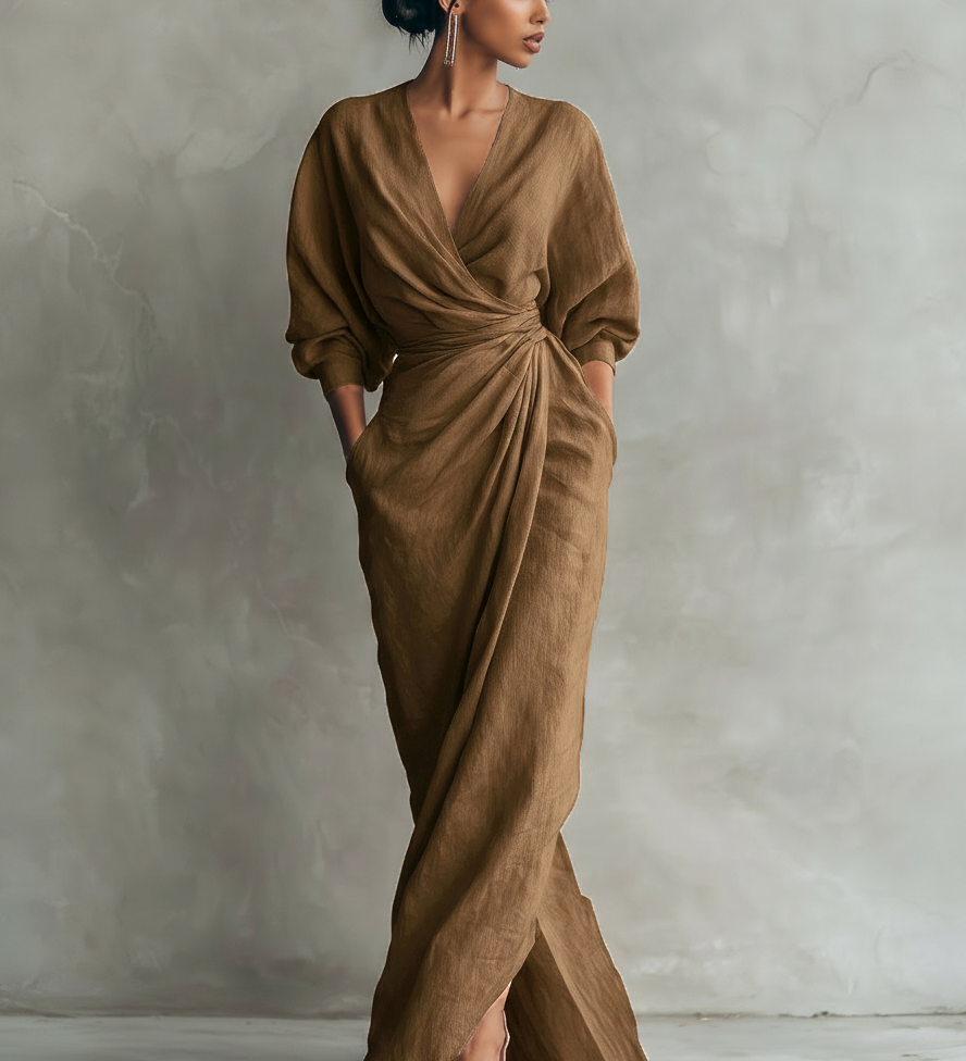 Karen™ | Elegantní maxi šaty s výstřihem do V
