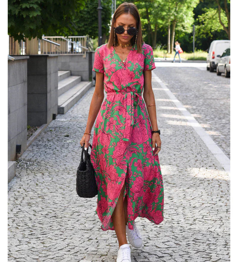 Varel | Abito elegante con scollatura a V e vestibilità modellante