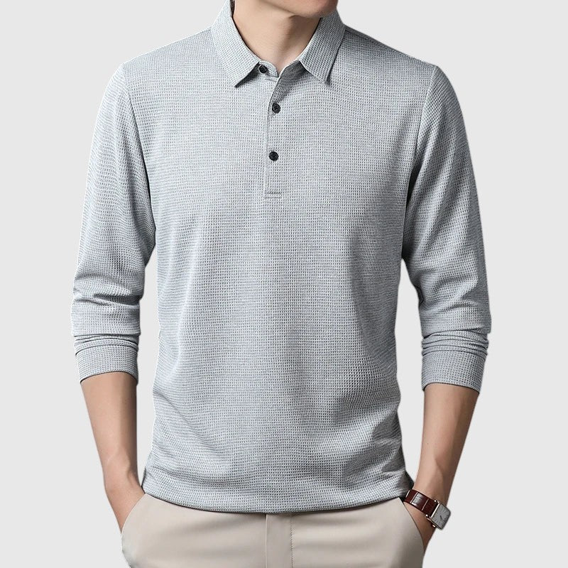 Libuše- Elegantní pénská polo košile s dlouhým rukávem