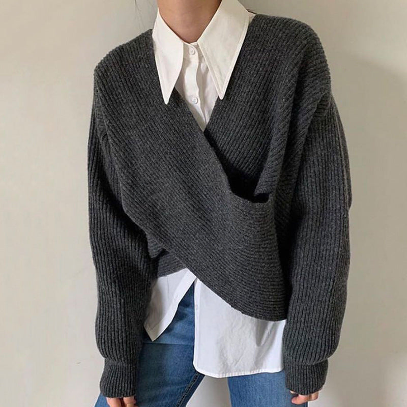 Varel | Pullover in maglia incrociata chic