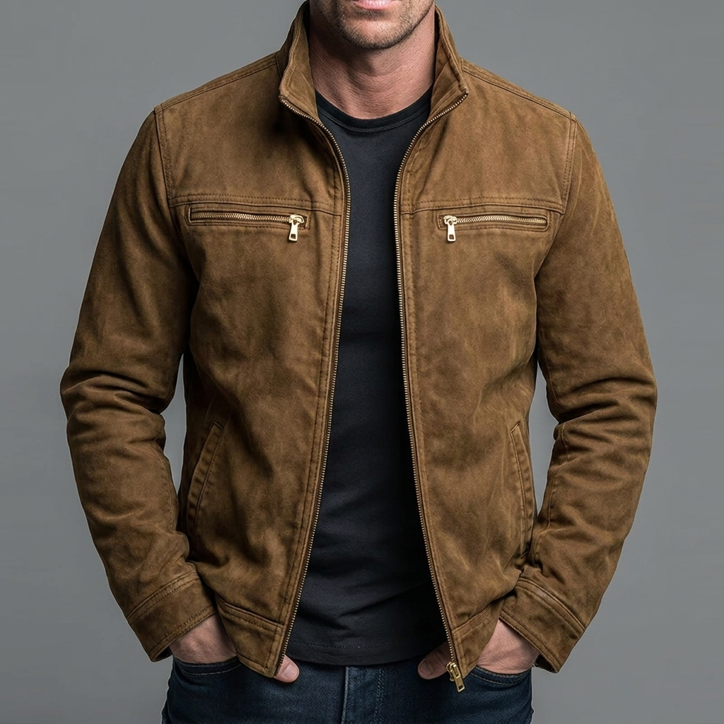 Varel | Giacca vintage in cotone con chiusura a zip