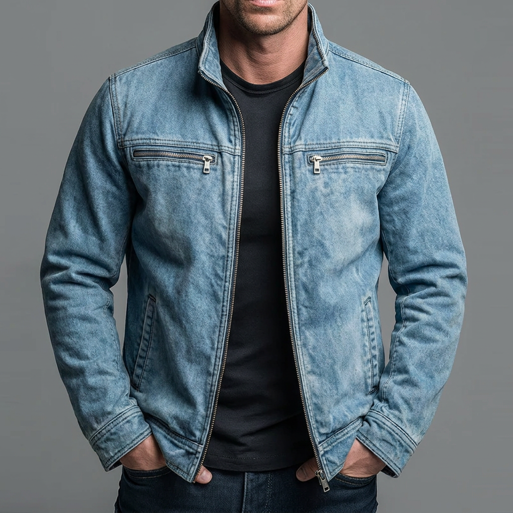 Varel | Giacca vintage in cotone con chiusura a zip