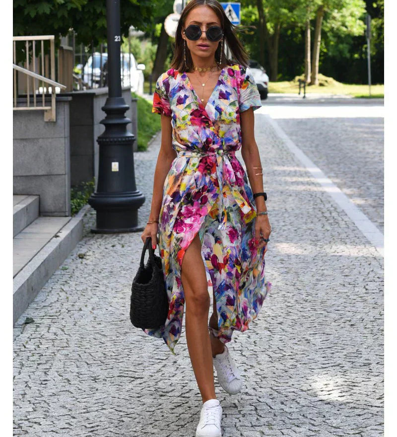 Varel | Abito elegante con scollatura a V e vestibilità modellante