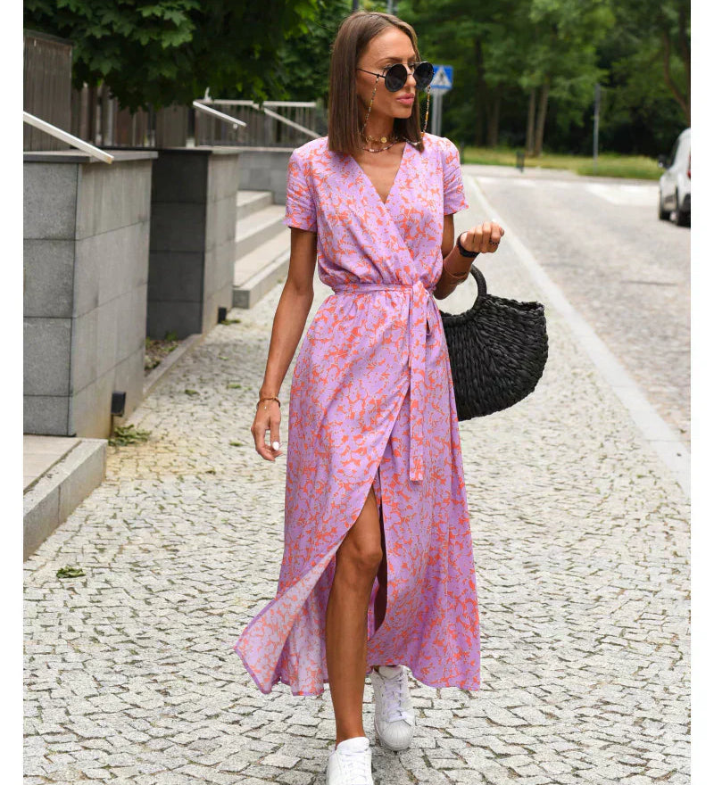 Varel | Abito elegante con scollatura a V e vestibilità modellante